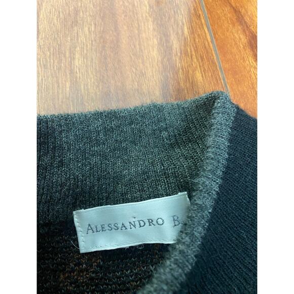 VTG 90s Men Alessandro B. mock neck wool blend geometric pullover sweater XL - Picture 4 of 4